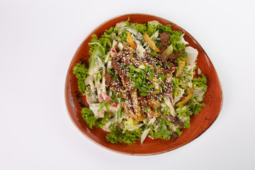 salad on white background
