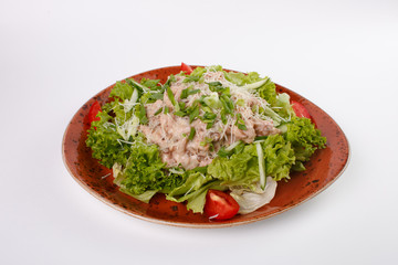 salad on white background