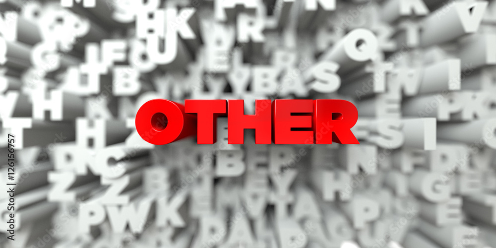 Fototapete other - red text on typography background - 3d rendered royalty free stock image. this image can be 