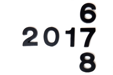 2017 year in white background