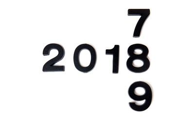 2018 year in white background