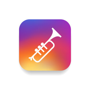 recommend clip art: Trumpet icon vector, clip art. Also useful as logo, square app icon, silhouette and illustration.