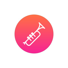 Trumpet icon vector, clip art. Also useful as logo, circle app icon, silhouette and illustration.