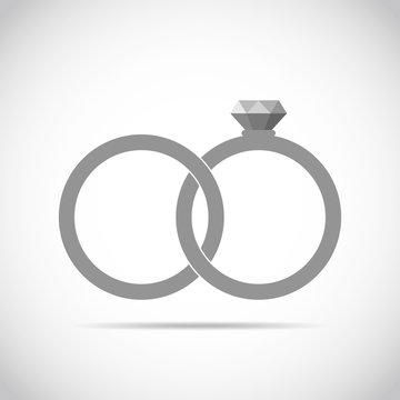 Wedding rings icon. Vector illustration.