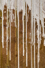Rusty painted sheet metal fence, Siem Reap, Cambodia
