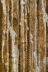 Obraz premium Rusty painted sheet metal fence, Siem Reap, Cambodia