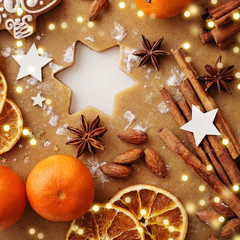 baking christmas gingerbread cookies