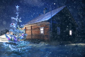 Christmas night in the village