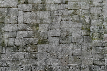 Mortarless stone wall, Prasat Ta Prohm Temple, Angkor, Siem Reap, Cambodia