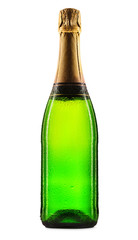 Bottle of champagne isolated on white background