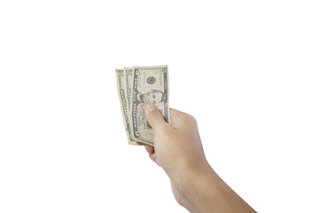 hand Money White background