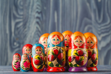Colorful Russian Nesting Dolls Matreshka Babushka Are Most Popul