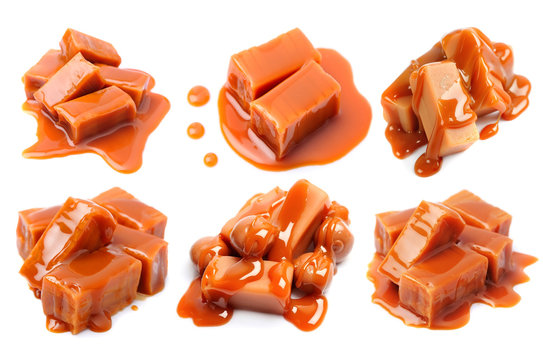 Candies and caramel topping