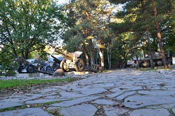 cannon/Slovakia Banska Bystrica 28 september 2014 Military equipment Memorial of World War 2
