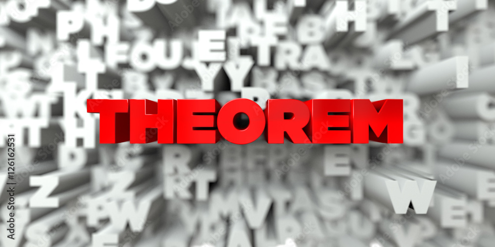 Fototapete theorem - red text on typography background - 3d rendered royalty free stock image. this image can b