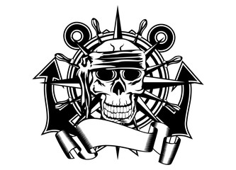 steering whell and skull