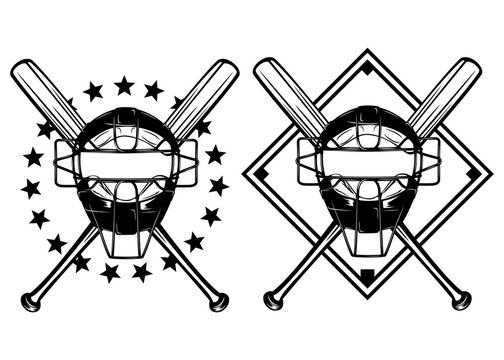 baseball mask and crossed bats