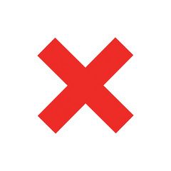 Print Vector illustration of a red cross on a white background