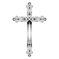 Print vector illustration shaped cross on a white background