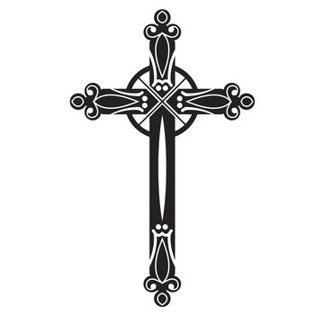 recommend clip art: Print vector illustration shaped cross on a white background