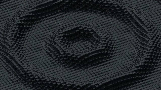 Ripples of small black cubes.