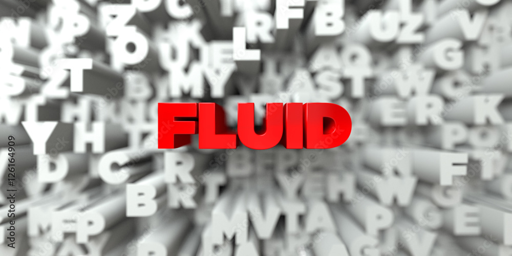 Fototapete fluid - red text on typography background - 3d rendered royalty free stock image. this image can be 