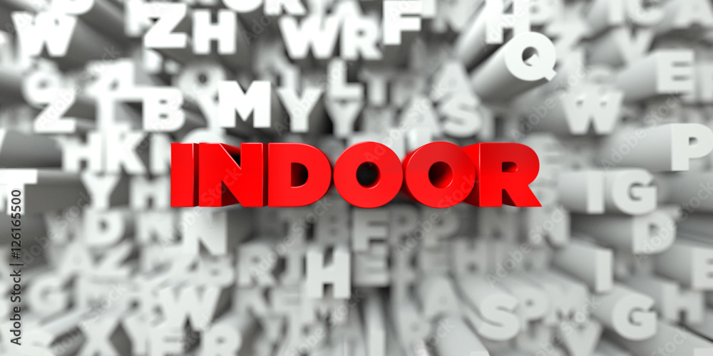 Fototapete indoor - red text on typography background - 3d rendered royalty free stock image. this image can be