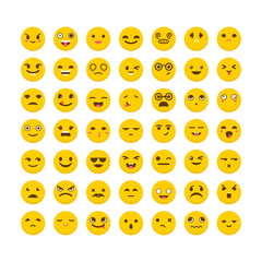Set of emoticons. Avatars. Cute emoji icons. Flat design. Big co