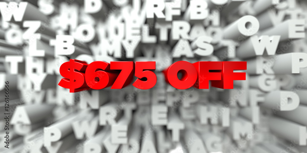 Fototapete $675 off - red text on typography background - 3d rendered royalty free stock image. this image can 