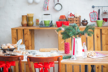 kitchen, Christmas table
