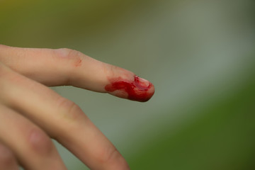 bloody human finger