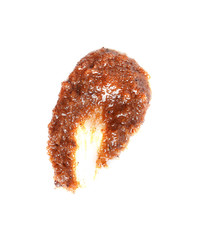 Coffee scrub sample on white background, closeup