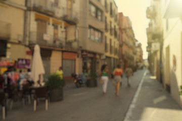 Blurred city street background
