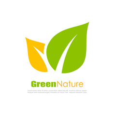 Green natural leaf logo