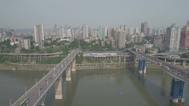 Drone shot of Chongqing city, China