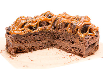 Chocolate cake close up