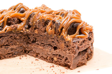 Chocolate cake close up