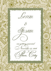 wedding invitation with torn paper banner