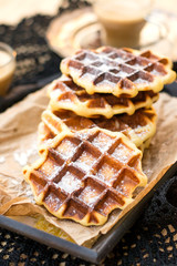 Liege waffles with pearl sugar
