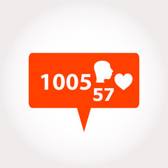 Like Counter Notification Icon, modern like, comment icons