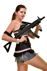 Obraz na płótnie Canvas woman with gun