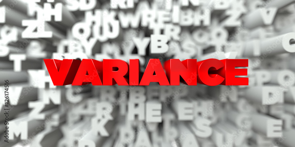 Fototapete variance - red text on typography background - 3d rendered royalty free stock image. this image can 