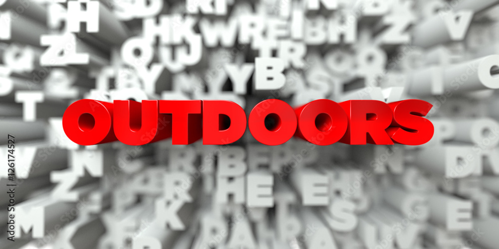Fototapete outdoors - red text on typography background - 3d rendered royalty free stock image. this image can 