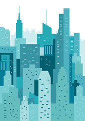 Cityscape geometric vector illustration. Cityline. City Landscape - 126174560