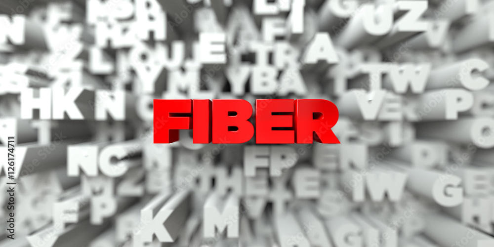 Fototapete fiber - red text on typography background - 3d rendered royalty free stock image. this image can be 