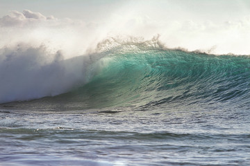 Shining Translucent Ocean Background Shorebreak Wave for Surfing