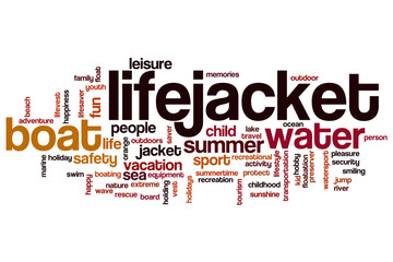 Fototapeta premium Lifejacket word cloud