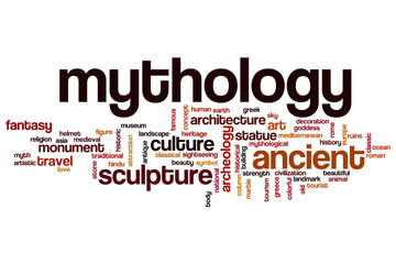 Obraz premium Mythology word cloud