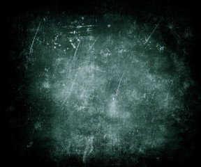 Blue Beautiful Abstract Grunge Scratched Texture Background. Close Up Of Dirty Board With Frame