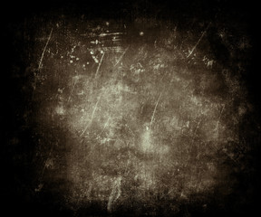 Brown Beautiful Abstract Grunge Scratched Texture Background. Close Up Of Dirty Board With Frame